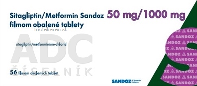 Sitagliptin/Metformin Sandoz 50 mg/1000 mg tablety 56 ks