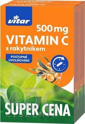 VITAR VITAMÍN C 500 mg S RAKYTNÍKOM DUOPACK kapsuly s postupným uvoľňovaním 120 ks