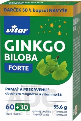 VITAR GINKGO BILOBA FORTE kapsuly 90 ks