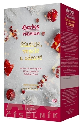 HERBEX Premium Štastné veselé a zdravé bylinné čaje vrecúška 3 x 20 ks