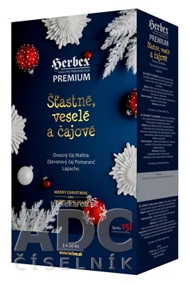 HERBEX Premium Štastné veselé a čajové čaje vrecúška 3 x 20 ks