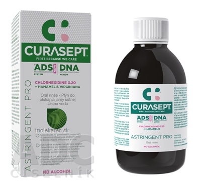 CURASEPT ADS DNA ASTRINGENT PRO ústna voda s chlórhexidínom 0,20 % + Hamamelis virginiana