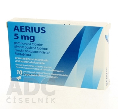 Aerius 5 mg filmom obalené tablety tbl flm (blis.PCTFE/PVC/Al) 1x10 ks