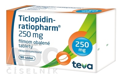 TICLOPIDIN-RATIOPHARM 250MG tbl flm 1x90 ks