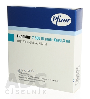 FRAGMIN 7500 IU (anti-Xa)/0,3 ml sol inj (striek.inj.napl.jednor.) 10x0,3 ml