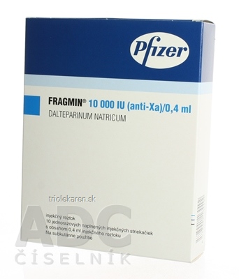 FRAGMIN 10000 IU (anti-Xa)/0,4 ml sol inj (striek.inj.napl.jednor.) 10x0,4 ml