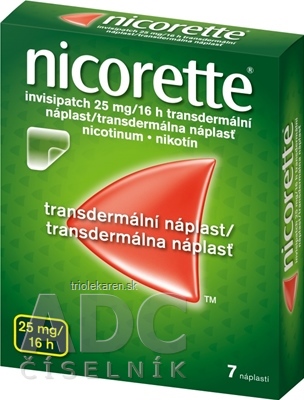 Nicorette invisipatch 25 mg/16 h Transdermálna náplasť 7 ks