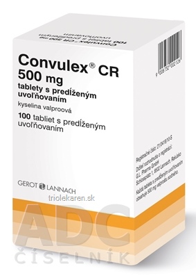 Convulex CR 500 mg tablety s predĺženým uvoľňovaním 100 ks