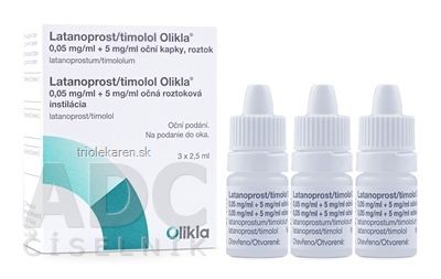 Latanoprost/timolol Olikla 0,05 mg/ml + 5 mg/ml int opo (fľ.LDPE) 3x2,5 ml