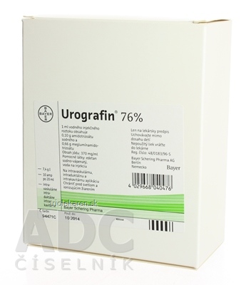 UROGRAFIN 76 % Injekčný roztok 10 x 20 ml