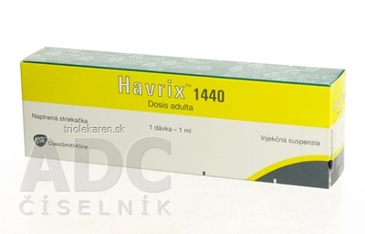 HAVRIX 1440 Dosis adulta Injekčná suspenzia 1440 E.U. 1 ml