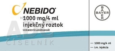 Nebido 1000 mg/4 ml injekčný roztok sol inj 1000 mg (liek.skl.hnedá.) 1x4 ml