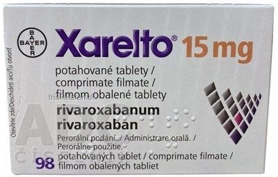 Xarelto 15 mg filmom obalené tablety tbl flm  (blis.PP/Al) 1x98 ks