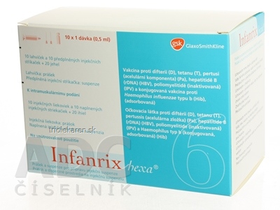 Infanrix hexa plv inu (10x liek.+10x striek.+20x ihla) 10x0,5 ml