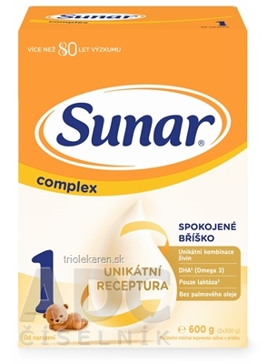 Sunar Complex 1 počiatočná mliečna výživa (od narodenia) 2x300 g (600 g)