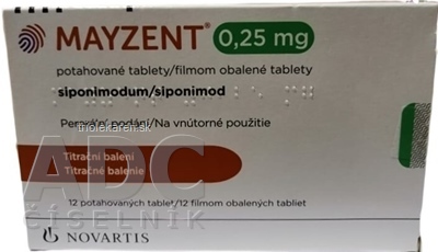 Mayzent 0,25 mg tbl flm (PA/Al/PVC/Al-titr.bal.) 1x12 ks