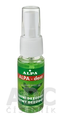 ALPA - dent ÚSTNY DEZODORANT s mätou a eukalyptom, zelený 1x30 ml