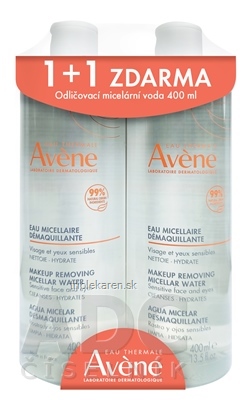 AVENE MICELÁRNA VODA na odlíčenie DUO citlivá pleť a oči (1+1 zdarma) 2x400 ml