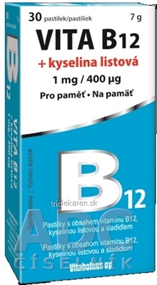 Vitabalans VITA B12 + kyselina listová (1 mg/ 400 mcg) pastilky 1x30 ks