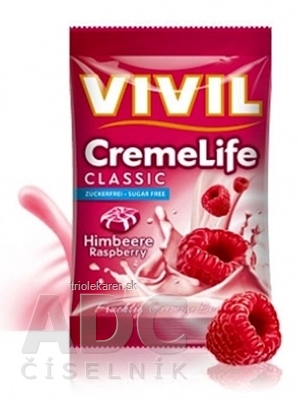 VIVIL BONBONS CREME LIFE CLASSIC drops s malinovo-smotanovou príchuťou, bez cukru 1x110 g