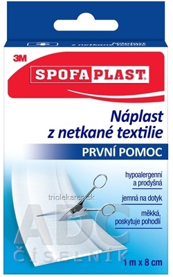 3M SPOFAPLAST č.864 Náplasť z netkanej textílie 8cm x 1m, jemná, pás, 1x1 ks