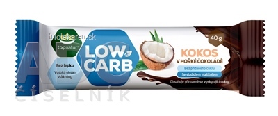 topnatur LOW CARB Kokos v horkej čokoláde tyčinka 1x40 g