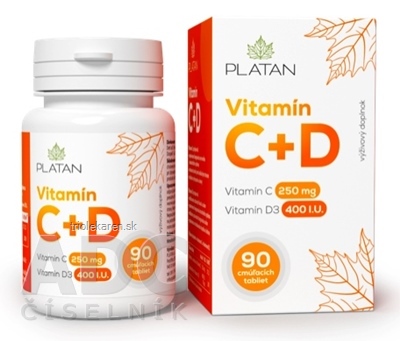 PLATAN Vitamín C + D cmúľacie tablety 1x90 ks