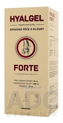 HYALGEL FORTE POMARANČ tekutý prípravok s Vitamínom C 1x500 ml