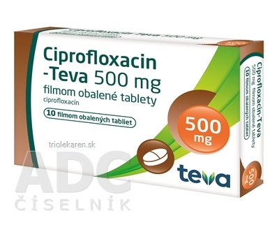 Ciprofloxacin-Teva 500 mg filmom obalené tablety tbl flm (blis.PVC/PVDC/Al) 1x10 ks