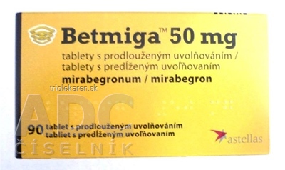 Betmiga 50 mg tablety s predĺženým uvoľňovaním tbl plg (blis.Al/Al) 1x90 ks