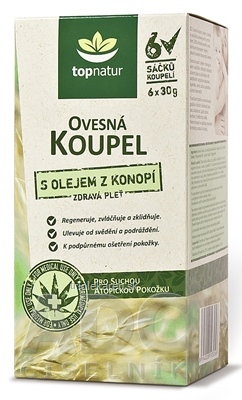 topnatur OVSENÝ KÚPEĽ S KONOPNÝM OLEJOM 6 vrecúšok-kúpeľov, 6x30 g