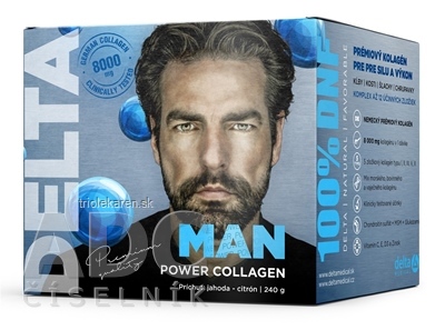 DELTA MAN power COLLAGEN prášok na prípravu nápoja, rozpustný kolagén, príchuť jahoda - ci