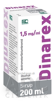 Dinarex 1,5 mg/ml sirup sir (fľ.skl.hnedá s Al viečkom+odmer.lyž.) 1x200 ml