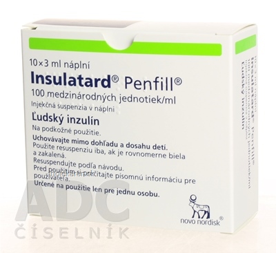 Insulatard Penfill 100 IU/ml sus inj 300 IU (náplň.skl 3,5 mg/ ml) 10x3 ml