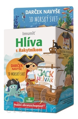 HLIVA s Rakytníkom JACK HLIVÁK Imunit tablety pre deti 60 ks + Darček 3D morský svet 1 set