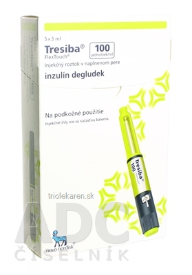 Tresiba 100 jednotiek/ml injekčný roztok sol inj (pero napl.skl.FlexTouch) 5x3 ml