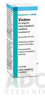 Vizibim 0,3 mg/ml Očná roztoková instilácia 3 ml