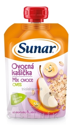 Sunar Ovocná kašička mix ovocia, ovos (od ukonč. 6. mesiaca) 1x120 g