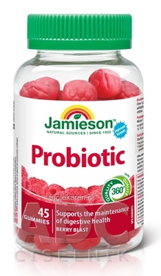 JAMIESON PROBIOTIC GUMMIES ŽELATÍNOVÉ PASTILKY s malinovou príchuťou 1x45 ks