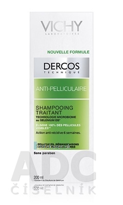 VICHY DERCOS ANTI-PELLICULAIRE Šampón proti mastným lupinám normálne vlasy 200 ml