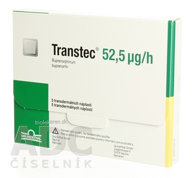 TRANSTEC 52,5 µg/h Transdermálna náplasť 30 mg 5 ks