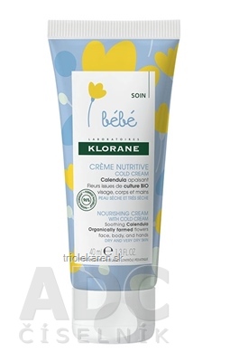 KLORANE BEBE CREME NUTRITIVE COLD CREAM (inovácia 2018) výživný krém 1x40 ml