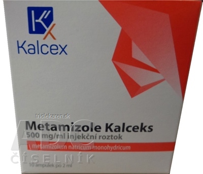 Metamizole Kalceks 500 mg/ml injekčný roztok sol inj 1000 mg/2 ml (amp.skl.hnedá) 10x2 ml