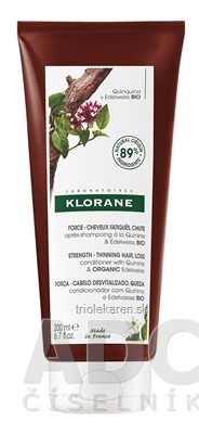 KLORANE BAUME A LA QUININE & EDELWEISS BIO balzam s chinínom a plesnivcom alpským 200 ml