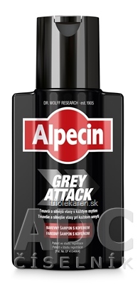 ALPECIN GREY ATTACK Shampoo farebný kofeínový šampón 200 ml