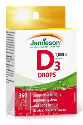 JAMIESON VITAMÍN D3 1000 IU KVAPKY (360 kvapiek) 1x11,4 ml