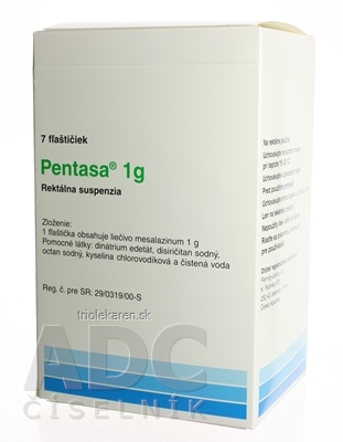 PENTASA 1 g Rektálna suspenzia 7 x 100 ml