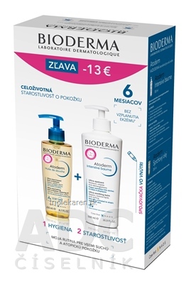 BIODERMA Atoderm BALÍK Olej upokojujúci balzam 500 ml + sprchový olej 200 ml 1 set