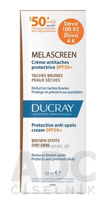 DUCRAY MELASCREEN Ochranný krém SPF50+ proti pigmentovým škvrnám 50 ml