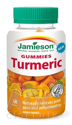 JAMIESON KURKUMA GUMMIES želatínové pastilky s mangovou a pomarančovou príchuťou 60 ks